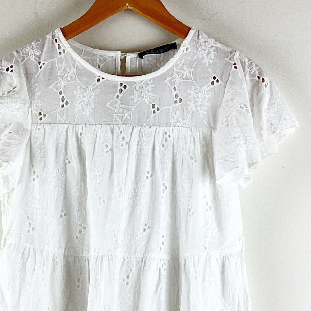 2/$14 Simplee Eyelet Babydoll Dress Small NWT - Picture 5 of 5
